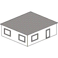 Gestalte ein Modellgebäude mit rechteckigem Grundriss und Flachdach<br />oder einzelne Wände