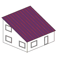Gestalte ein Modellhaus mit rechteckigem Grundriss und Pultdach<br />oder einzelne Wände