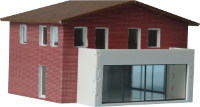 Vergrößern: Einfamilien-Modellhaus im Maßstab 1:160 mit Balkon
